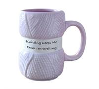 Boxer Gifts - Tazza all'uncinetto, 425 ml, realistica, a forma di uncinetto, idea regalo per donne e uomini, compleanno e Natale (viola)