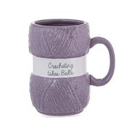 Boxer Gifts Tazza con scritta Uncinetto Takes Balls (lingua italiana non garantita) | Divertente regalo a tema uncinetto per lei, viola, 8,2 x 8,2 x 12,5 cm; 410 grammi
