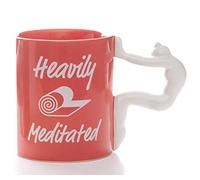 Boxer Gifts - Tazza da yoga con scritta in lingua inglese Heavily Meditated Novelty Yoga, divertente regalo di Natale per la festa della mamma, in ceramica