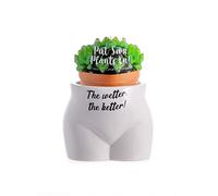 Boxer Gifts Wetter The Better - Vaso per piante a forma di corpo, divertente e maleducato, regalo decorativo per la casa, ceramica, bianco, nero, taglia unica