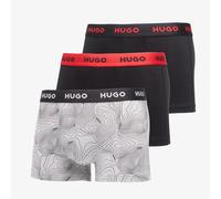 Hugo Boxer corti TRUNK TRIPLET DESIGN cotone elasticizzato 3 pezzi Nero/Grigio XL