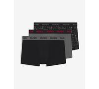 HUGO Boxer corti in cotone elasticizzato in confezione da tre - Style TRUNK TRIPLET DESIGN, 50532550 Nero / Grigio M