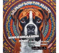 Boxer in mandala mosaic forest: A mindful stress relief grey scale journey