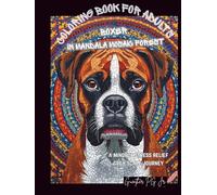Boxer in mandala mosaic forest: A mindful stress relief grey scale journey