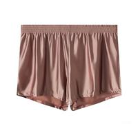 Boxer intimi da uomo larghi con seta di ghiaccio liscia senza cuciture, design per un comodo uso quotidiano (L marrone)