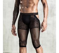 Boxer intimo uomo corto tronchetto maglia leopardata sottosuolo trasparente