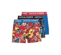 JACK & JONES JACAZORES Trunks 3 Pack Noos, Boxer a Pantaloncino Uomini, Black/Pack:Pompain Red - Blue lolite, M