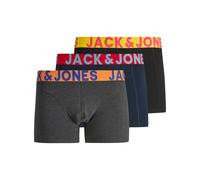 JACK & JONES Jaccrazy Solid Trunks 3 Pack Noos Boxer, Nero (Navy Blazer/Black), XX-Large Uomo