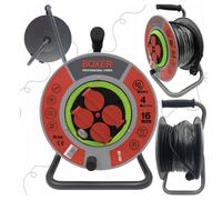 Boxer KABELTROMMEL Metallo 50m 3x2,5 mm² IP44 Cavo di Prolunga 4 Vie