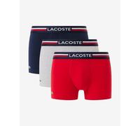 Lacoste Boxer aderenti cotone stretch confezione da 3 rosso, blu navy, bianco XS