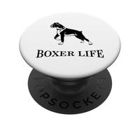 Boxer Life - Boxer con cane orgoglioso PopSockets PopGrip Adesivo
