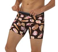 Boxer lungo da uomo - Stampa conchiglie conche No.9030 intimo da uomo con fascia elastica, nero/bianco, M