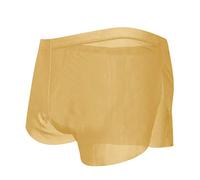 Boxer morbidi da uomo, boxer da uomo, comodi pantaloni del pigiama con spacco laterale, traspiranti e morbidi con tasca per il contorno, pantaloncini intimi in tinta unita, senza mosca, comodi