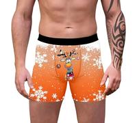 Boxer Natalizi Uomo, Mutande Uomo Boxer con Stampa Divertente di Natale Motivo Natalizio Biancheria Intima alla Moda Mutande Invernali retrò Biancheria Intima di Natale per L'autunno E l'inverno