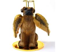 Boxer Ornamento Angel Figurina Dipinto a Mano Color Fulvo Uncropped