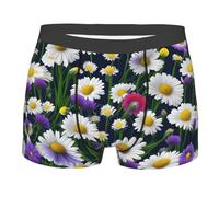Boxer per gli uomini Fiori Selvatici E Fiordalisi Margherite Mutande Per Gli Uomini Comodi Tronchi Slip Per Il Tempo Libero Degli Uomini Boxer Slip, Come nella foto, XXL