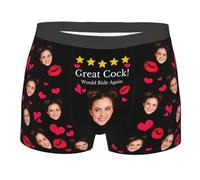 Boxer personalizzati per gli uomini biancheria intima personalizzata con foto faccia su di loro slip divertenti personalizzati regalo per lui fidanzato marito, Stile: 24., XS
