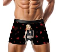 Boxer personalizzati per gli uomini con foto - Divertenti boxer personalizzati con viso per gli uomini, regali personalizzati per San Valentino, Natale, anniversari, biancheria intima aderente per lui