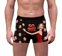 Boxer Personalizzati per Uomini con Foto - Divertenti Boxer Personalizzati con Viso per Uomini, Regali Personalizzati per San Valentino, Natale, Anniversario, Biancheria Intima Aderente per Lui, S-3XL