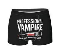 Boxer Phlebotomist Funny Vampire Comodi Boxer Uomo Aderenti Assorbenti Tronco Uomo per Ufficio all'Aria Aperta Travaglio L