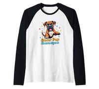 Boxer Pup Shenanigans - Maglietta Grafica Carina e giocosa per Gli Amanti dei Cani Maglia con Maniche Raglan