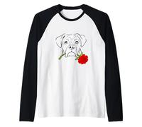 Boxer Puppy Love Valentines Gift for Boxer Dog Lovers Maglia con Maniche Raglan