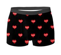 Boxer Retro Viso Personalizzato Per Uomini Personalizzati Per Amico Intimo Intimo Nero Mutande, Rosso anguria., L