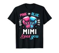 Boxer rosa o blu Mimi Loves You Boxing Gender Reveal Maglietta