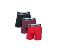 Boxer saxx essential performance mesh brief fly rosso marrone nero uomo confezione da 3