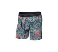 Saxx Underwear - Boxer traspirante Uomo - Quest Quick-Dry Mesh BB Fly - Pineapple Patch/Multi per Uomo - Taglia L - Blu