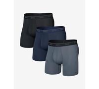 Saxx Underwear - Set di 3 boxer traspiranti - Quest Quick-Dry Mesh BB Fly 3pk - Slate/Anchor Teal/Black per Uomo - Taglia M - Grigio