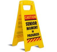 Boxer Senior Moment scrivania Warning Sign in plastica, Colore: Giallo