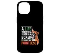 Boxer siberiano con una frase divertente Custodia per iPhone 14