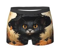 Boxer Slips per Uomo Halloween Cute Cat And Pumpkin Intimo Slip Leggeri E Vita Elastica Slip Uomo Intimo M