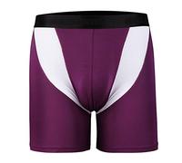 Boxer sportivi da uomo a gamba lunga, boxer sportivi da uomo, leggeri e a gamba lunga, classici pantaloncini anti sfregamento, comodi e morbidi, per sport all'aria aperta, traspiranti, Viola, L