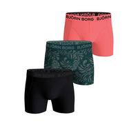 Boxer sportivi da uomo Björn Borg Cotton Stretch 3P - black/red/brown - Multicolore (XL)