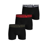 Boxer sportivi da uomo Björn Borg Cotton Stretch 3P - black/red - Nero (XL)