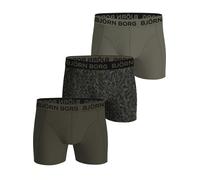 Boxer sportivi da uomo Björn Borg Cotton Stretch 3P - brown/print - Verde (XL)