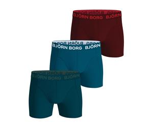 Boxer sportivi da uomo Björn Borg Cotton Stretch 3P - green/blue/red - Multicolore (M)
