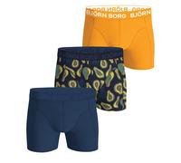 Boxer sportivi da uomo Björn Borg Cotton Stretch Boxer 3P - navy/print/yellow - Multicolore (XL)
