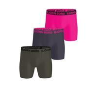 Boxer sportivi da uomo Björn Borg Sports Microfiber 3P - green/pink/grey - Multicolore (XXL)