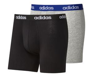 Boxer sportivi da uomo Bokserki Adidas Linear Brief 2P - black/medium grey heather - Multicolore (S)