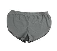 Boxer sportivi da uomo, boxer da corsa da uomo, leggeri, con elastico in vita, comodi e rilassati, stile minimalista, tinta unita, senza mosche, Grigio, L