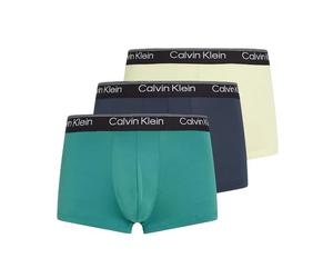 Boxer sportivi da uomo Calvin Klein Low Rise Trunk Microfiber Stretch 3P - ink/pale lime lemon/lively teal - Multicolore (L)