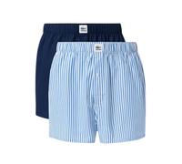 Boxer sportivi da uomo Lacoste Cotton Woven 2P - navy blue/white - Blu (XL)