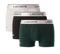 Boxer sportivi da uomo Lacoste Silver Waist Short Trunks 3P - black/pine green/grey melange - Multicolore (L)