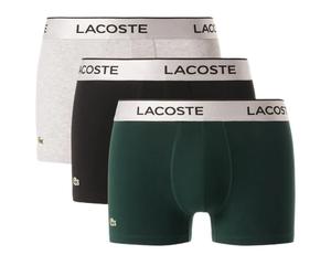 Boxer sportivi da uomo Lacoste Silver Waist Short Trunks 3P - black/pine green/grey melange - Multicolore (XL)