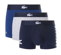 Boxer sportivi da uomo Lacoste Stretch Cotton Trunks 3P - navy blue/white/grey chine/navy blue - Multicolore (L)