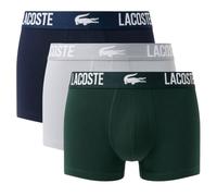 Boxer sportivi da uomo Lacoste Stretch Cotton Trunks 3P - sinople/elephant grey/navy blue - Multicolore (XL)
