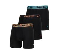 Boxer sportivi da uomo Nike Dri-Fit Essential Micro Boxer Brief 3P - black/green/black - Nero (S)